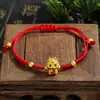 Explosões Corda Vermelha Edição Q Pulseira Dragão Chinês Moda Nacional Novo Chinês Wufu Xianglong Placa Nafu Pulseira Feminina Transfronteiriça