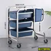 Carrito de Entrega de Alimentos de Acero Inoxidable Engrosado, Carrito de Recogida de Vajilla de Hotel, Carrito de Servicio para Restaurante, Carrito Comercial Móvil de Tres Pisos para Hotel de Doble Piso