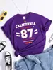Camiseta Casual de Algodón Puro 180g para Mujer Cuello Redondo Manga Corta Algodón Estampado Europeo y Americano Sudeste Asiático