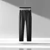 Calça social profissional anti-rugas, estilo primavera e outono, nova calça casual masculina de corte reto solto com elasticidade em quatro direções