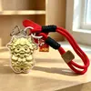 Chaveiro do Ano do Carneiro da Sorte, Desenho Animado Estilo Chinês de Cordeiro com Ornamento Dourado, Pingente Versátil, Pequeno Presente para Amigos e Família