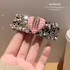 Accesorios para el cabello estilo coreano nuevos de alta calidad exquisitos rosa rosa dopamina rosa chica diamantes de imitación diamante clip BB pasador lujo ligero