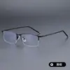Comercio Electrónico Popular Marco de Gafas para Miopía de Medio Titanio de Alta Calidad para Hombre Cable Dorado Anti Luz Azul Montura de Ojo de Media Montura de Negocios 123241