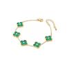 Popular Flor de la Suerte Corazón Diamante Nácar Pulsera Collar Pendientes Anillo para Mujer Lujo Ligero Versátil Juego de Cuatro Piezas Venta Directa de Fábrica