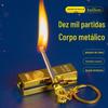 Chaveiro Multifuncional Todo em Metal Barra de Ouro Bala Pequeno Fósforos 10.000 Vezes Fósforos Isqueiro à Prova d'Água e à Prova de Vento Atacado