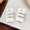 Presilha de Cabelo Planeta com Laço de Strass Rosa, Grampo Versátil, Presilha para Franja, Acessório de Cabelo em Liga