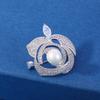 Broche Floral Nuevo de Moda Estilo Nacional con Circonita, Pin de Accesorios Exquisito de Alta Gama Vintage para Mujer con Sentido del Diseño
