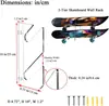 Suporte de Parede Personalizado Acrílico Transparente Formato L 1 Camada 2 Camadas 3 Camadas Organizador de Armazenamento Horizontal para Snowboard Longboard