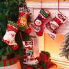 Decoraciones navideñas, calcetines navideños de dibujos animados, bolsas de regalo, bolsas para dulces, colgantes de ambiente para árbol de Navidad, adornos para colgar en la ventana