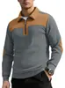 Suéter de Punto Europeo y Americano para Hombre Otoño e Invierno con Solapa, Bordado Jacquard, Cremallera Deportiva Estilo Americano Casual al por Mayor