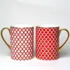 Xícara de Café em Porcelana Óssea Banhada a Ouro Estilo Europeu Palaciano Transfronteiriça, Caneca Cerâmica Doméstica, Lembrança de Casamento, Presente Comemorativo
