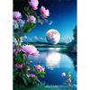 Luna de flor de durazno 5D pintura de diamantes diy completo diamante creativo sala de estar dormitorio pegatinas de diamante venta al por mayor transfronteriza venta directa de fábrica