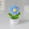 Ramo Pequeño de Punto Transfronterizo en Maceta Regalo para el Día del Maestro Producto Terminado Hilo Girasol Flor Artificial Decoración de Escritorio