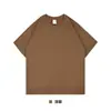 Camiseta de Algodão Puro Fio Duplo Escovado com Ombro Caído e Peso Pesado de 320g, Camiseta Trendy de Marca com Peso Elevado, Ombro Caído, Manga Curta e Estampa Personalizada