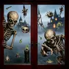 Decoração de Halloween Teia de Aranha Caveira Horror Adesivo Estático para Janela Venda Quente Transfronteiriça Amazon Decalque de Janela