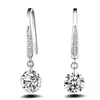 Aretes de Diamante Suelto de Exportación Caliente Venta al por Mayor Joyería Coreana Cristal Creativo Moda Popular Aretes de Joyería de Plata
