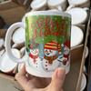 Caneca de Natal Cor Vermelha e Verde Cerâmica Padrão Árvore de Natal Floco de Neve Logo da Empresa Presente Exclusivo