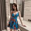 Vestido Corto de Verano con Tirantes Finos para Nadar en la Playa Estampado Floral Rosa 2026 Estilo Chica Popular Favorecedor para la Figura Vestido de Línea A para Club Nocturno para Mujeres