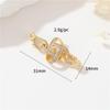 Collar Zhongxing 14k Oro Verdadero Micro-incrustado Zirconio Hebilla de Conexión Cabeza Hebilla de Perla Cabeza Hebilla Cuerda de Tracción en Espiral Accesorios DIY Hechos a Mano