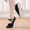 Sapatos de ginástica Sapatos de dança masculinos e femininos Sapatos de prática Adulto Yoga Sola macia Sapatos de dança de lona branca Sapatilhas de balé infantil