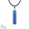 Collar Cilíndrico de Cristal Natural de 30 mm Estilo Minimalista Europeo y Americano Transfronterizo Colgante de Piedra Preciosa Cilíndrica Tallada de Ágata en Bruto