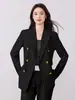 Outono e Inverno Elegante Terno de Botão Duplo Terno Feminino Roupa Formal Ol Roupa de Trabalho Entrevista de Emprego Preto Casual Roupa Profissional Roupas Femininas