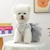 PETCIRCLE Roupinhas para Cães Pequenos e Filhotes, Saia Tutu Fofa de Malha Multicamadas, Vestido Cisne Cinza