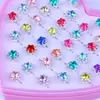 Anillos de Cristal de Imitación con Pedrería de Dibujos Animados Joyería Infantil Niñas Princesa Premios de Guardería Regalo Estilo Princesa