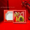 Nuevo Colgante de Hoja de Bodhi de Buda Zodiacal Oro Puro 999 12 Signos del Zodiaco Pegatinas para Teléfono Móvil Set de Caja de Regalo Venta al por Mayor