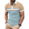 Camisa Polo de Verano para Hombre Nueva de Comercio Exterior Europeo y Americano Estampado 3D Casual de Negocios Manga Corta Polo para Exteriores