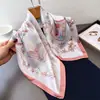 Bufanda Cuadrada de Seda Artificial Estampada Estilo Ecuestre de Lujo Ligero Chal Bufanda para el Cuello Sensación de Alta Gama Bufanda Cuadrada Pequeña para Atar Alrededor Pañuelo para la Cabeza Bufanda de Seda Bufanda