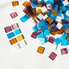 1cm diy vidro colorido translúcido lâmpada Tiffany mosaico de mica vitral opaco porta-velas de mesa lâmpada de mesa feita à mão