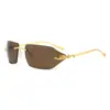 Nuevas Gafas de Sol Sin Montura para Hombres y Mujeres, Anti-UV, Gafas de Sol de Moda y Personalizadas, Protección Solar, Ciclismo, Comercio Electrónico Transfronterizo al por Mayor