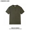 Camiseta Nueva de Estilo Primavera Cuello Henry Peso Pesado, Color Sólido Manga Corta para Hombre Estilo Americano Chico Duro Media Manga Color Sólido Negocios Urbana Ropa para Hombre