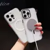Funda Protectora Anti-Caídas Magnética Cuadrada de Color TPU Transparente 15Pro para Teléfono Móvil Apple 16Promax Adecuada para Iphone14