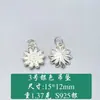 Acessórios de Pingente Flor de Girassol em Prata de Lei S925 DIY Feito à Mão Pulseira de Contas de Cristal Colar Pendurado Acessórios de Joias Prateadas