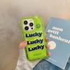 Letras inglesas verdes sencillas para funda de teléfono iPhone 12, marco de fotos Pro Max, Apple 15 de silicona suave