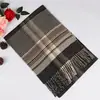 Cachecol Xadrez de Caxemira Feminino Estilo Coreano Versátil Moda Xale Longo Outono e Inverno Cachecol Masculino Estudante Quente Dupla Face