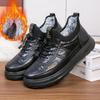 Invierno Nuevo Poliuretano con forro polar Botas Gruesas de Algodón Moda Viva Zapatos de Algodón para Hombre Botas de Nieve Cálidas Zapatos de Papá