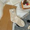 Cartoon Animal Cute Lace Meias Meias de Comprimento Médio para Crianças Meias de Algodão Estilo Japonês Ideia Areia Orelha Lado Ins Moda Empilhado Meias