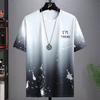 Camiseta masculina de manga curta Calças de meio comprimento Verão Seda de Gelo Secagem Rápida Solta Esportes Terno de Lazer Conjunto de Roupas de Marca de Moda