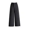 Pantalones de lana de color liso de pierna ancha a la moda para mujer, nueva colección otoño/invierno 2026, tiro alto, corte holgado, diseño de pierna recta, efecto adelgazante, adecuados para el trabajo y el uso casual