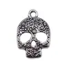 24x 16mm 1.7g plata antigua DIY aleación accesorios otros colgantes colgante de calavera
