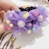 Accesorios para el Cabello de Niña Estilo Coreano Bolsa de Cinco Flores Cuentas de Colores Anillo para el Cabello con Peluca Flor de Hilo Rosa con Perla Anillo para el Cabello de Bebé
