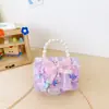 Bolso de moda para niños, elegante bolso pequeño de cadena estilo Chanel, bolso de mano de perlas de princesa, bolso de hombro de muñeca lindo y moderno
