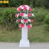 Nuevo guía de camino de flor de carretera de 42 cabezas columna romana de boda guía de camino columna romana de plástico estilo boda cesta de flores para celebración de inauguración
