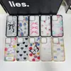 Funda de acrílico transparente tres en uno con diseño de mariposa, flor de amor y cristal para iPhone161514promax