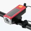 Luz de Manillar Alimentada por Energía Solar JOHORSE Faro LED para Bicicleta con Bocina Advertencia para Ciclismo Nocturno Luz de Ciclismo Impermeable