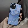 Funda de teléfono adecuada para iPhone 15, nuevo diseño de halo degradado de mármol