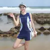 Camisa Exterior Conservadora de Manga Larga con Protección Solar Calzoncillos Bóxer Ajustados Adelgazantes Traje de Baño Dividido Traje de Baño de Surf para Mujer